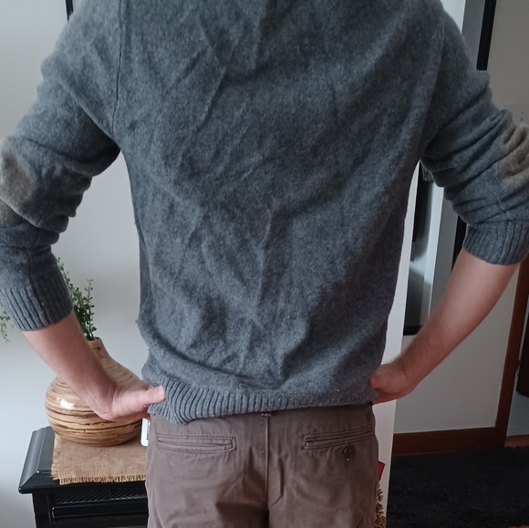 Lambswool Blend Men's Gray Sweater from Black Brown 1826 - Picture 12 of 14